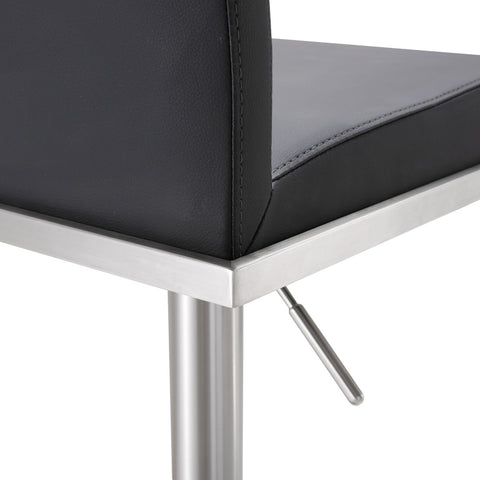 Amalfi Black Performance Vegan Leather Adjustable Stool Model: TOV-K3615