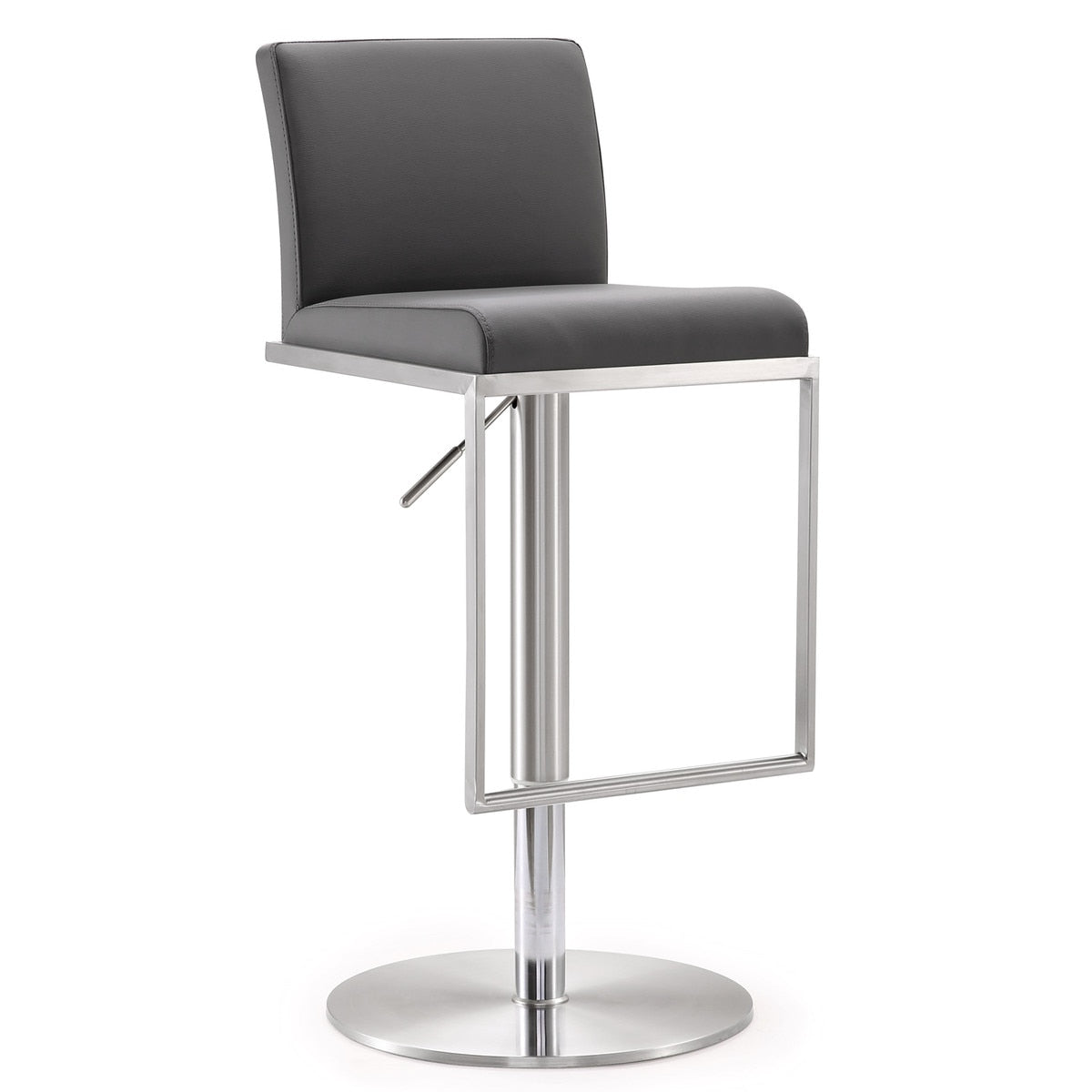 Amalfi Grey Performance Vegan Leather Adjustable Stool Model: TOV-K3616