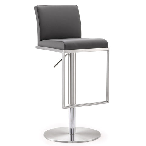 Amalfi Grey Performance Vegan Leather Adjustable Stool Model: TOV-K3616