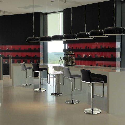 Amalfi White Performance Vegan Leather Adjustable Stool Model: TOV-K3617