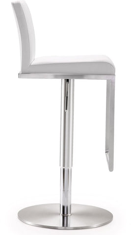 Amalfi White Performance Vegan Leather Adjustable Stool Model: TOV-K3617