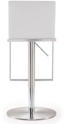 Amalfi White Performance Vegan Leather Adjustable Stool Model: TOV-K3617