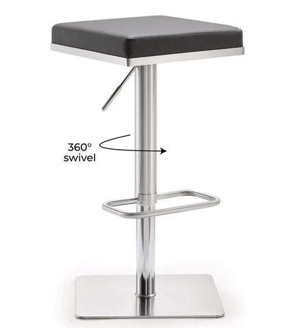 Bari Grey Steel Adjustable Barstool Model: TOV-K3621