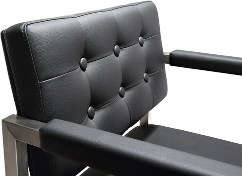 Director Black Performance Vegan Leather and Stainless Steel Counter Stool Model: TOV-K3623