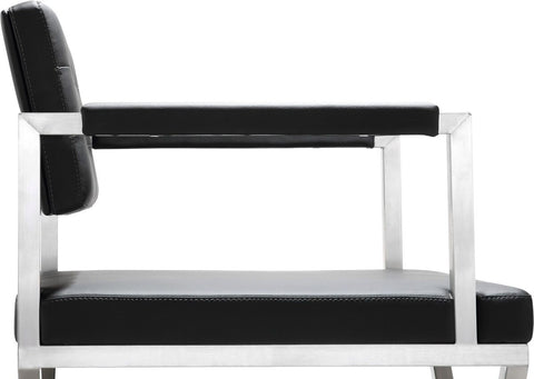 Director Black Performance Vegan Leather and Stainless Steel Counter Stool Model: TOV-K3623