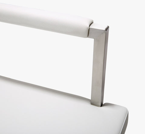 Director White Performance Vegan Leather and Stainless Steel Counter Stool Model: TOV-K3624