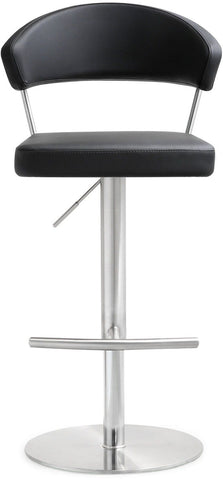 Cosmo Black Performance Vegan Leather and Stainless Steel Barstool Model: TOV-K3627