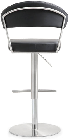 Cosmo Black Performance Vegan Leather and Stainless Steel Barstool Model: TOV-K3627