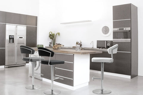 Cosmo White Performance Vegan Leather and Stainless Steel Barstool Model: TOV-K3628