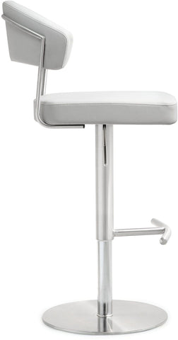 Cosmo White Performance Vegan Leather and Stainless Steel Barstool Model: TOV-K3628