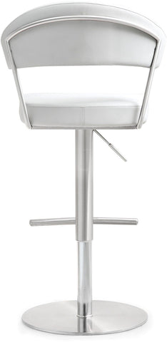 Cosmo White Performance Vegan Leather and Stainless Steel Barstool Model: TOV-K3628