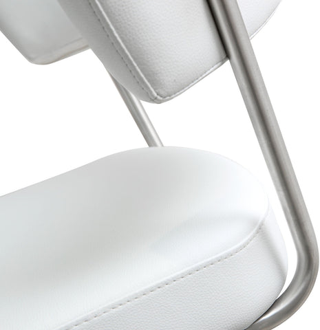Cosmo White Performance Vegan Leather and Stainless Steel Barstool Model: TOV-K3628