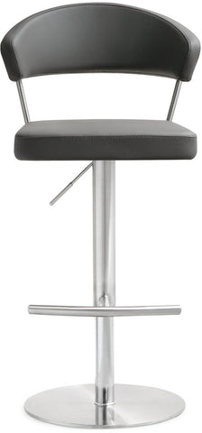 Cosmo Grey Performance Vegan Leather and Stainless Steel Barstool Model: TOV-K3629