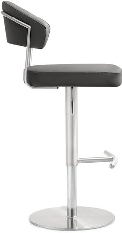 Cosmo Grey Performance Vegan Leather and Stainless Steel Barstool Model: TOV-K3629