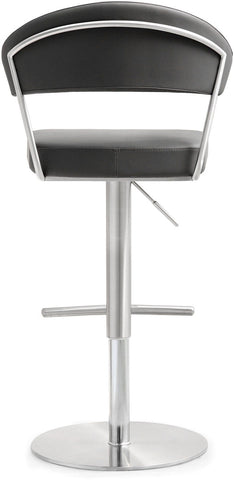 Cosmo Grey Performance Vegan Leather and Stainless Steel Barstool Model: TOV-K3629