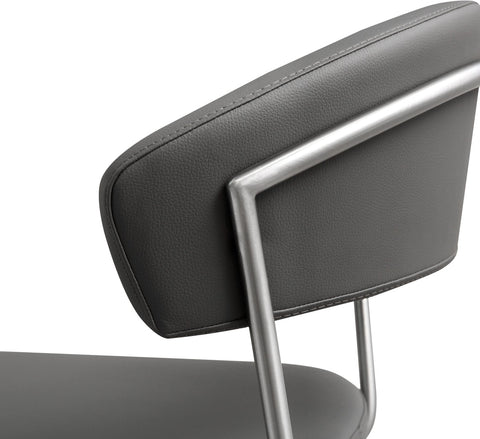 Cosmo Grey Performance Vegan Leather and Stainless Steel Barstool Model: TOV-K3629