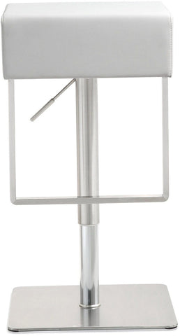Seville White Performance Vegan Leather and Stainless Steel Adjustable Barstool Model: TOV-K3631