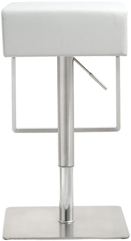 Seville White Performance Vegan Leather and Stainless Steel Adjustable Barstool Model: TOV-K3631