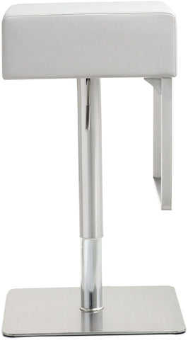 Seville White Performance Vegan Leather and Stainless Steel Adjustable Barstool Model: TOV-K3631