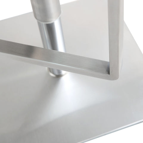 Seville White Performance Vegan Leather and Stainless Steel Adjustable Barstool Model: TOV-K3631