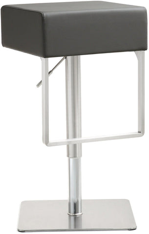 Seville Grey Performance Vegan Leather and Stainless Steel Adjustable Barstool Model: TOV-K3632