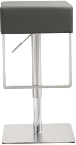Seville Grey Performance Vegan Leather and Stainless Steel Adjustable Barstool Model: TOV-K3632
