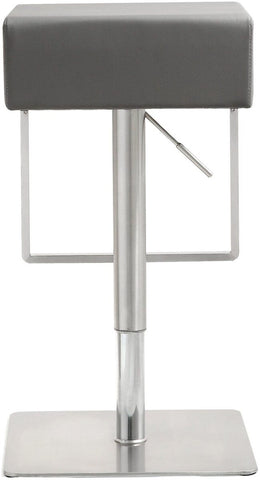 Seville Grey Performance Vegan Leather and Stainless Steel Adjustable Barstool Model: TOV-K3632