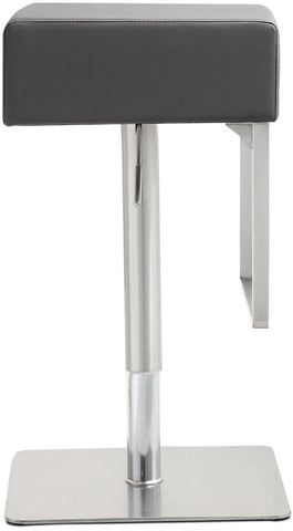 Seville Grey Performance Vegan Leather and Stainless Steel Adjustable Barstool Model: TOV-K3632