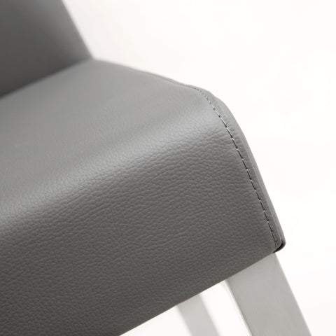 Denmark Grey Performance Vegan Leather and Stainless Steel Counter Stool - Set of 2 Model: TOV-K3635