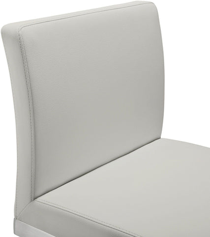 Parma Light Grey Performance Vegan Leather and Stainless Steel Counter Stool - Set of 2 Model: TOV-K3650