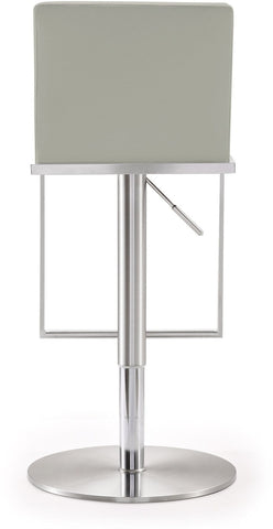 Amalfi Light Grey Performance Vegan Leather Stool Model: TOV-K3654
