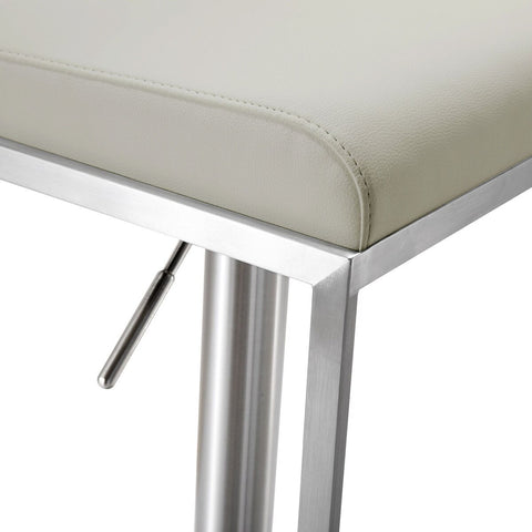 Amalfi Light Grey Performance Vegan Leather Stool Model: TOV-K3654