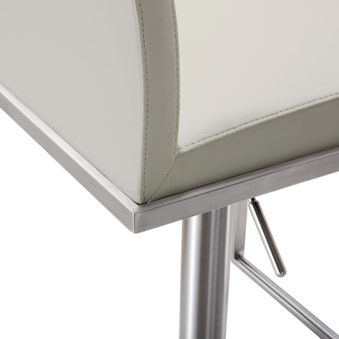 Amalfi Light Grey Performance Vegan Leather Stool Model: TOV-K3654