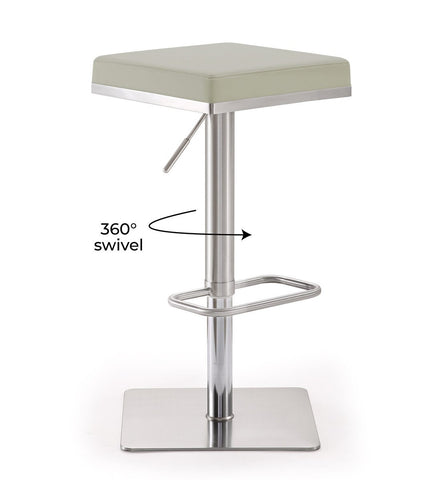 Bari Light Grey Steel Adjustable Barstool Model: TOV-K3656