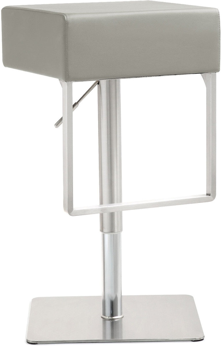 Seville Light Grey Performance Vegan Leather Adjustable Barstool Model: TOV-K3659