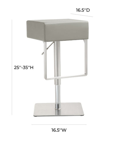 Seville Light Grey Performance Vegan Leather Adjustable Barstool Model: TOV-K3659