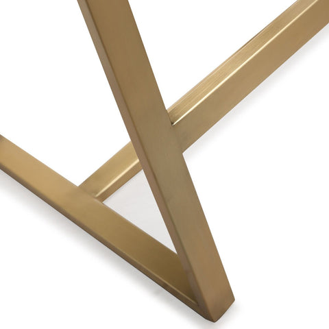 Denmark White Performance Vegan Leather and Gold Steel Counter Stool - Set of 2 Model: TOV-K3672