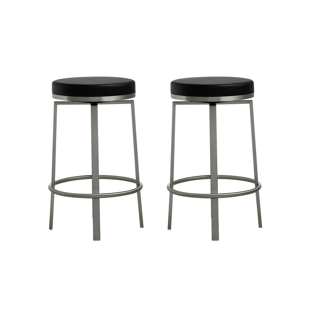 Pratt Black Swivel Counter Stool - Set of 2 Model: TOV-K3675