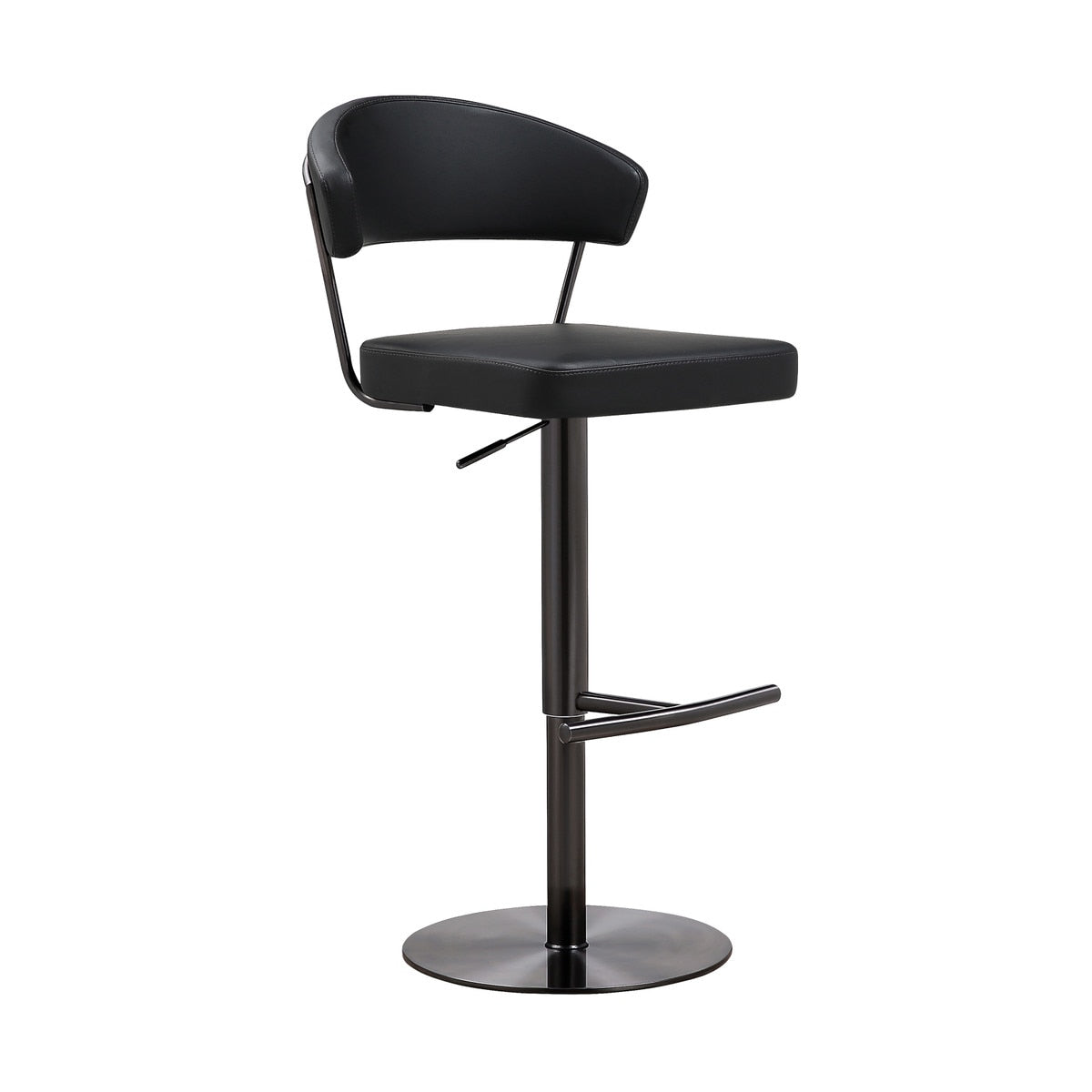 Cosmo Black Performance Vegan Leather on Black Steel Barstool Model: TOV-K3681