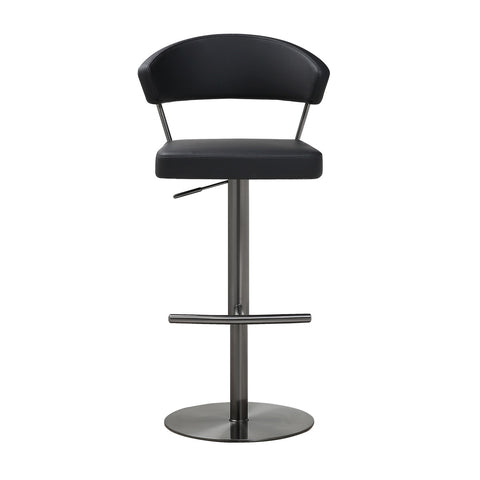 Cosmo Black Performance Vegan Leather on Black Steel Barstool Model: TOV-K3681