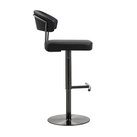 Cosmo Black Performance Vegan Leather on Black Steel Barstool Model: TOV-K3681