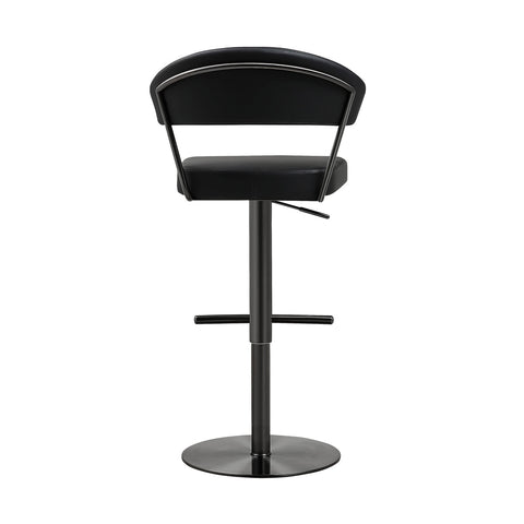 Cosmo Black Performance Vegan Leather on Black Steel Barstool Model: TOV-K3681