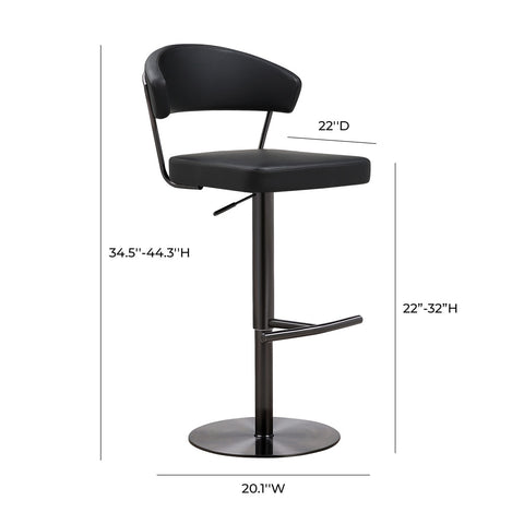 Cosmo Black Performance Vegan Leather on Black Steel Barstool Model: TOV-K3681