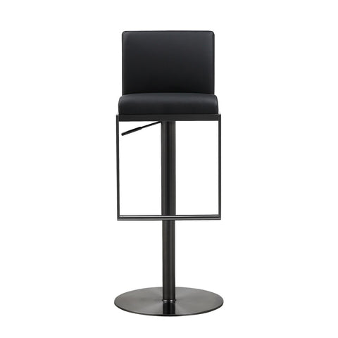 Amalfi Black Performance Vegan Leather on Black Stool Model: TOV-K3682