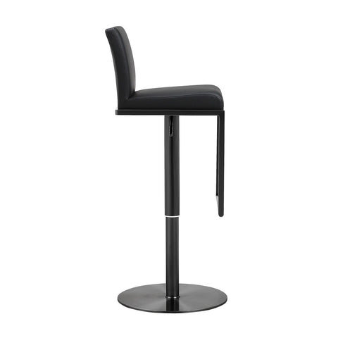 Amalfi Black Performance Vegan Leather on Black Stool Model: TOV-K3682