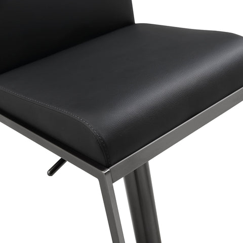 Amalfi Black Performance Vegan Leather on Black Stool Model: TOV-K3682