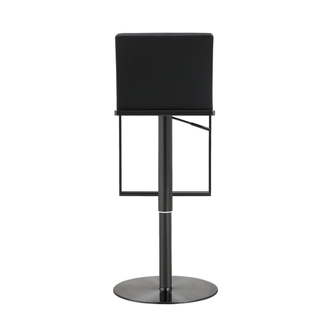 Amalfi Black Performance Vegan Leather on Black Stool Model: TOV-K3682