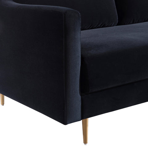 Milan Black Velvet Sofa Model: TOV-L4112