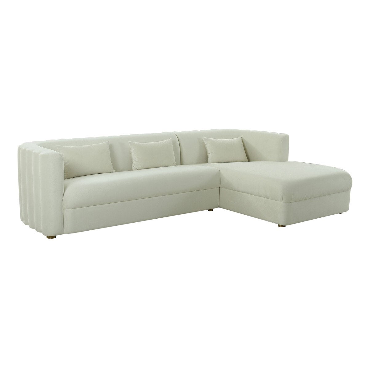 Callie Cream Velvet Sectional - RAF Model: TOV-L44156-L44158