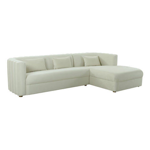 Callie Cream Velvet Sectional - RAF Model: TOV-L44156-L44158